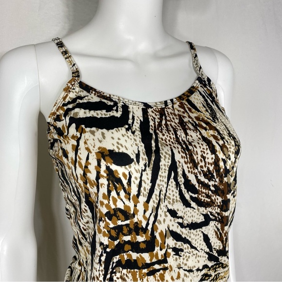 CDP & Co. Animal Print Tiger Stripe Stretch Cami Tank - Picture 2 of 6